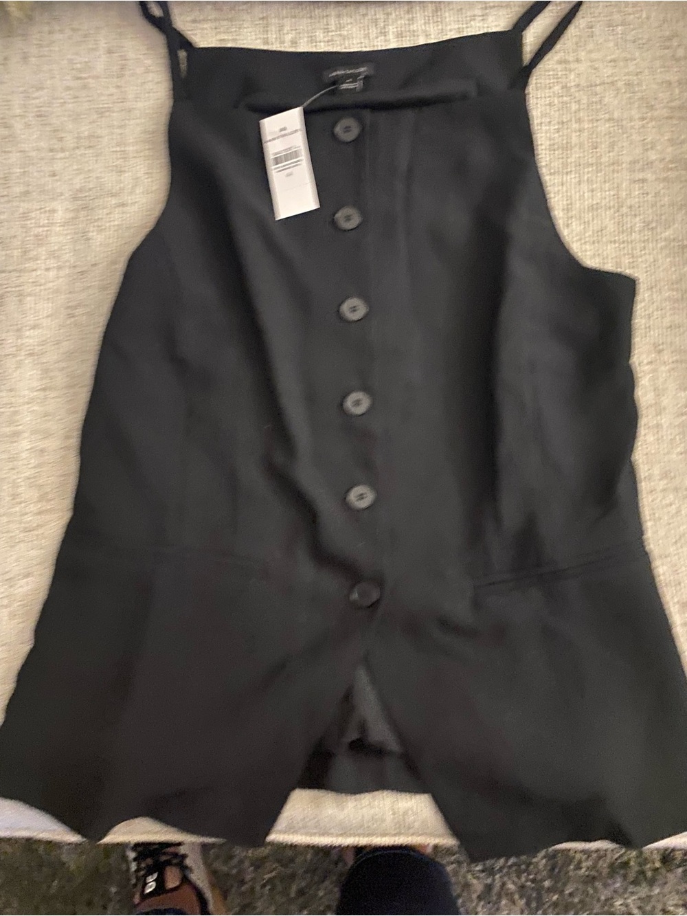 Ann Taylor Black Button-Front top New - Picture 2 of 3